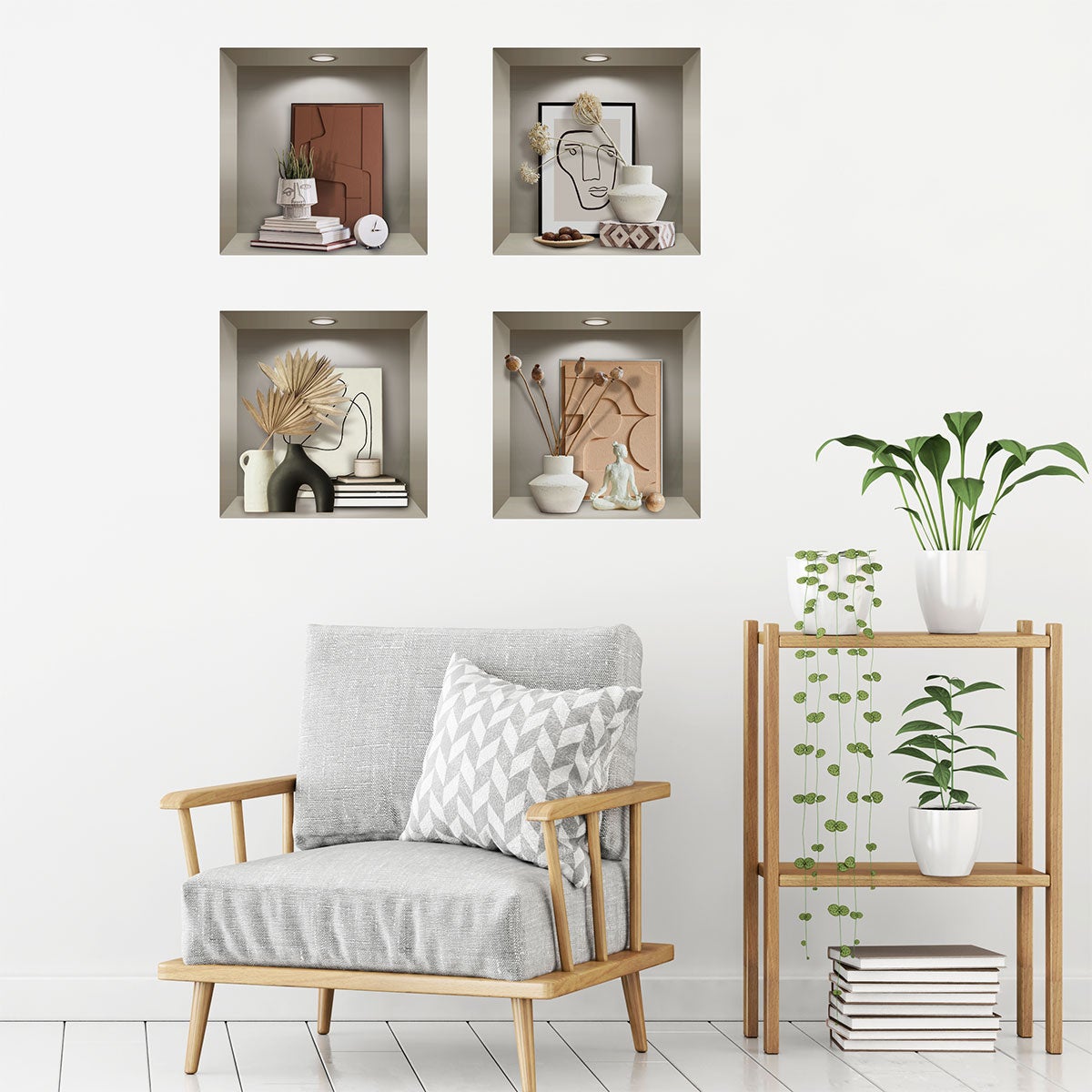 Adesivo effetto 3D oggetti di design - Sticker adesivo - adesivi murali - 60x60cm - 3