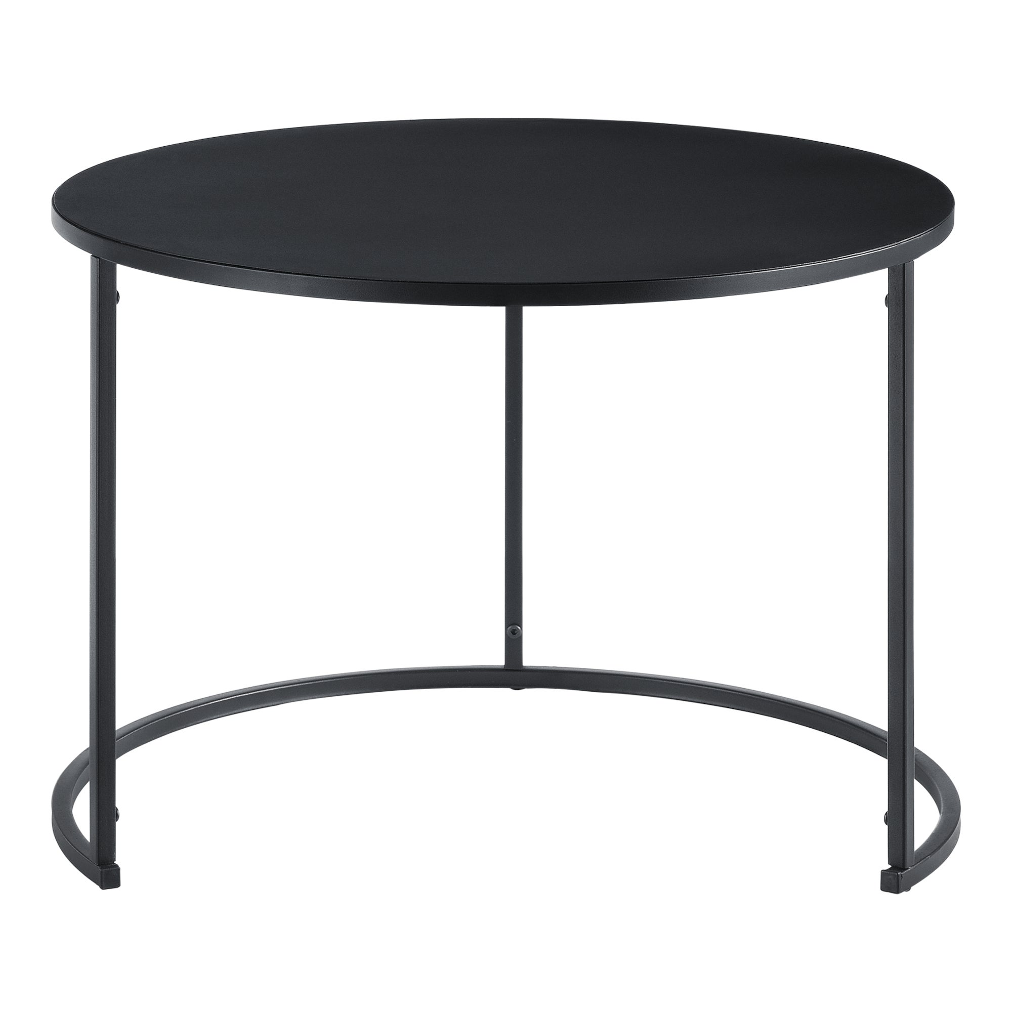 Lot de 2 Tables Basses Korenica Rondes Gigognes Noir [en.casa] - 5