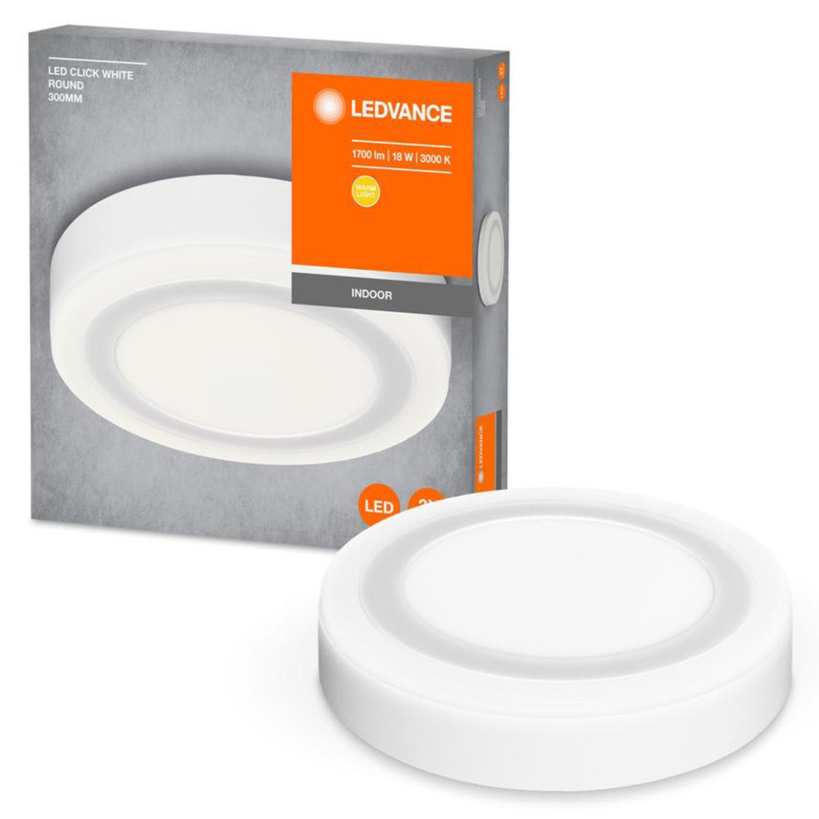 Plafon Ledvance Lampa Sufitowa 18W 1100lm 3000K Ciepła Natynkowa Biały 30cm