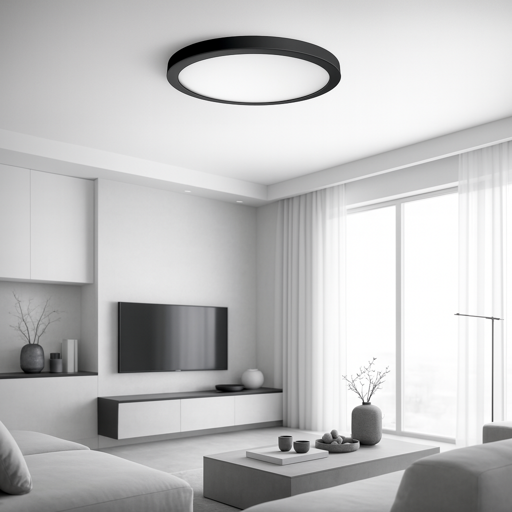 Panel LED 24W 30cm 4000K neutralna biel 2w1 lampa plafon sufitowy czarny XUDO - 6