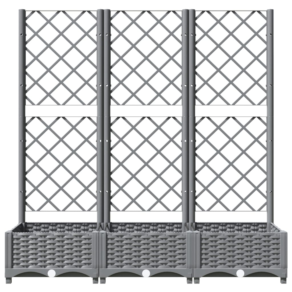 Vaso/floreira jardim c/ treliça 120x40x121,5 cm PP cinza-claro - 4