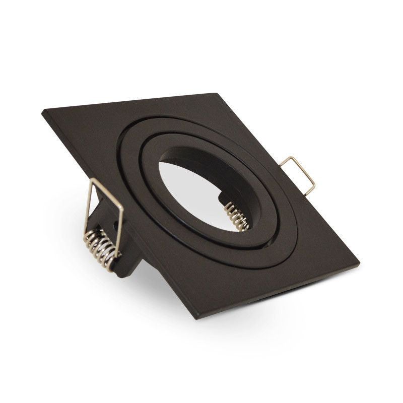 Support spot plafond carré - Aluminium noir mat - Orientable 88x88mm - 2
