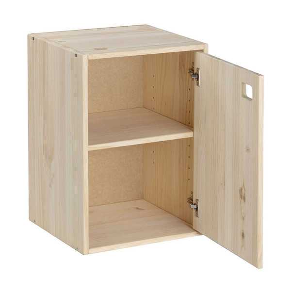 Armoire en pin brut 1 porte 2 tablettes Dinamic Astigarraga