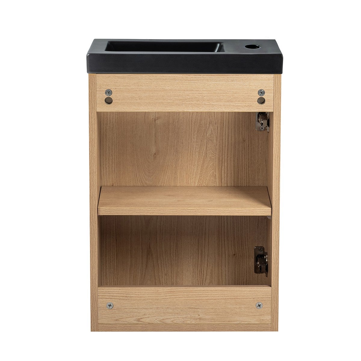 Lave-main Prémonté Bois 40Cm + Vasque céramique Noire BILY - 5