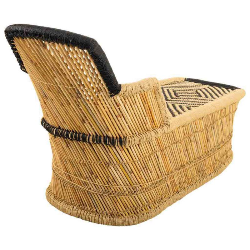 Fauteuil en bambou marron 110x48x78h - 9