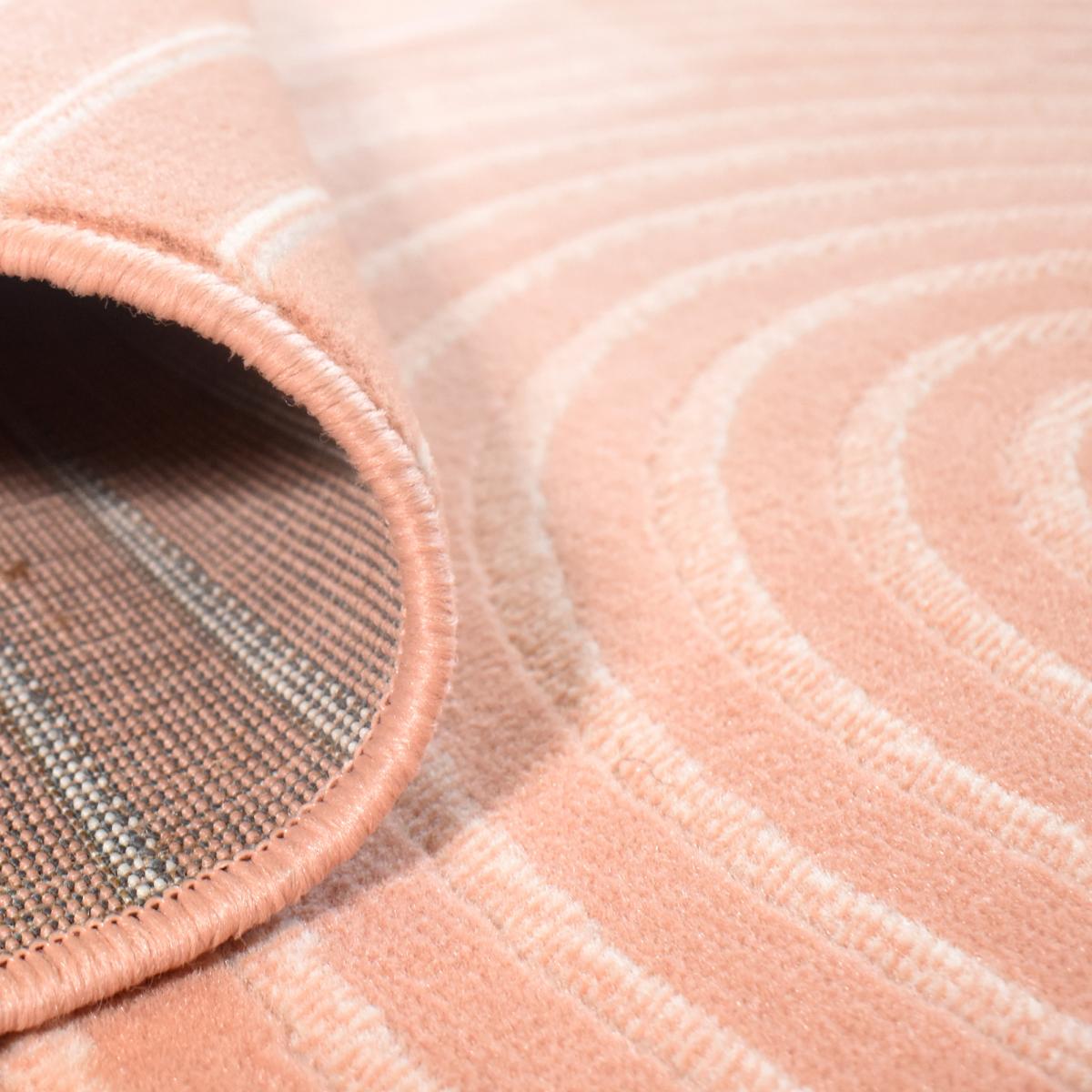 tapis salon 200x290 tissé rose rectangle motif géométrique LYN49 ARCROL - 5