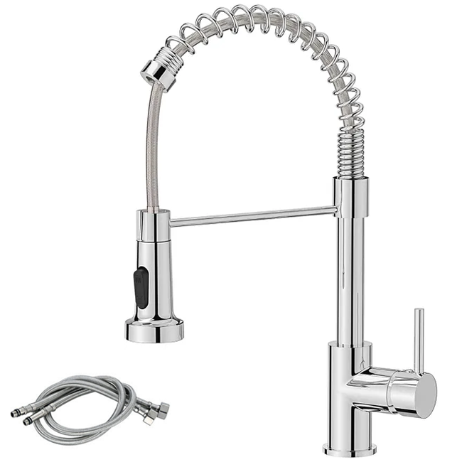 Bateria kuchenna, jednouchwytowa bateria kuchenna sprężynowa, obrót 360°, 2 tryby strumienia, wąż wodny G 1/2