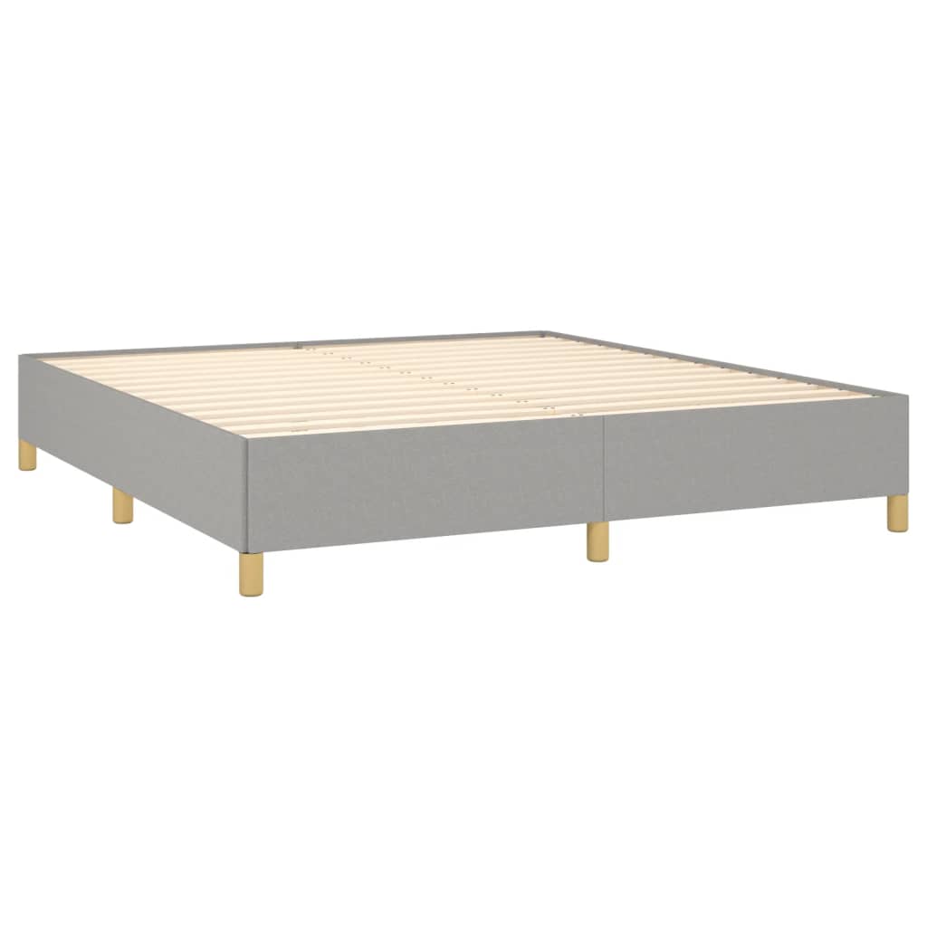 Cadre de lit sans matelas gris clair 160 x 200 cm en tissu - 4