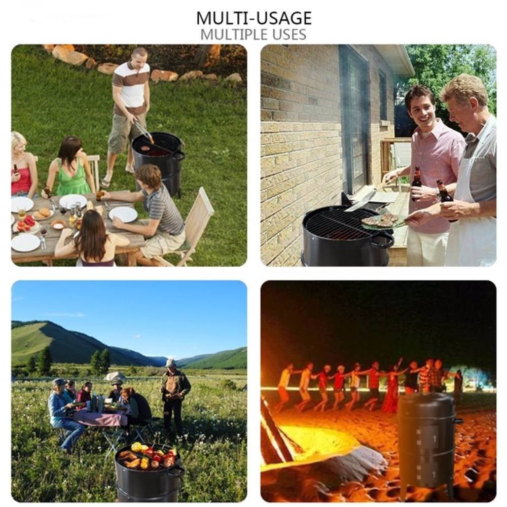 Barbecue au charbon en Acier Ø 37 cm Noir - 5