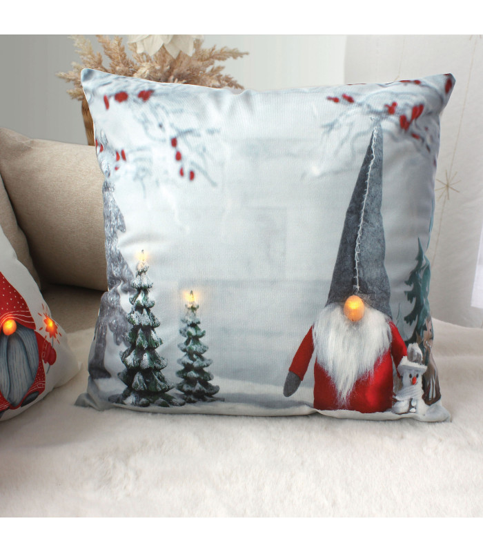 Coussin Lumineux Personnalisable CréaCat - Thème Stitch - Blanc Carré En Polyester