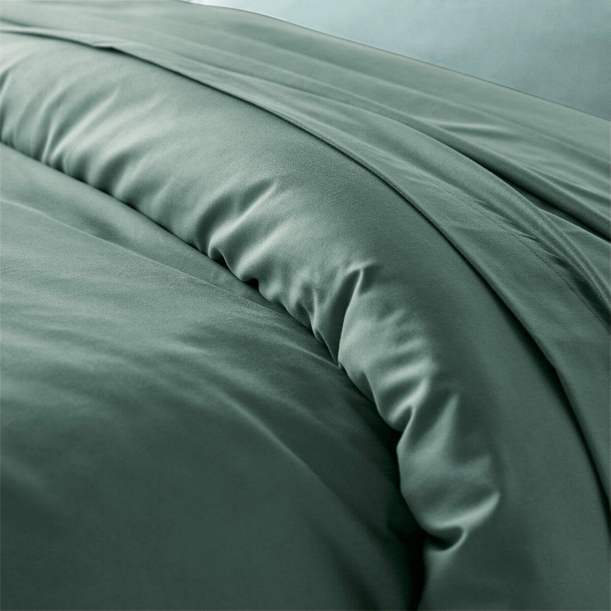 Housse de couette unie en polycoton, Scenario - Vert forêt - 140 x 200 cm - 4