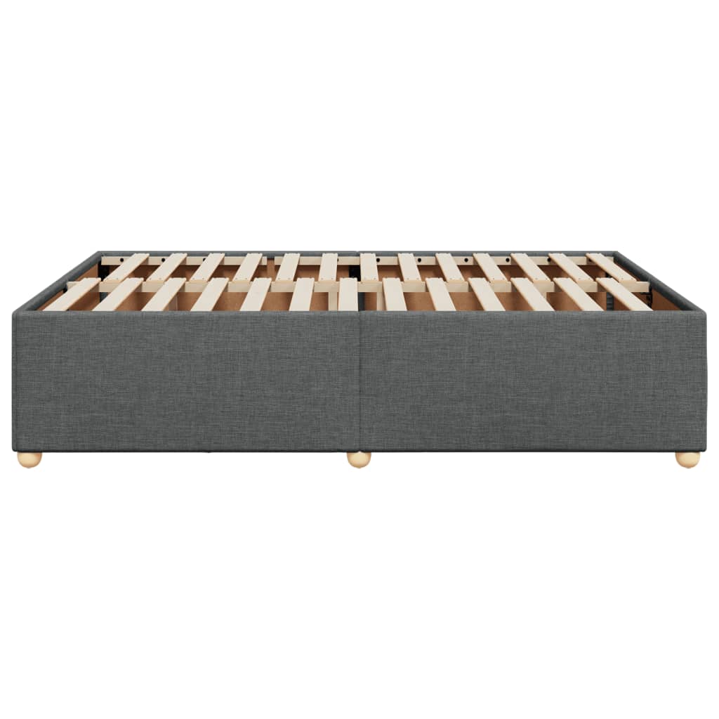 Cadre de lit sans matelas, tissu, gris foncé, pour la chambre, 160 × 200 cm - 5