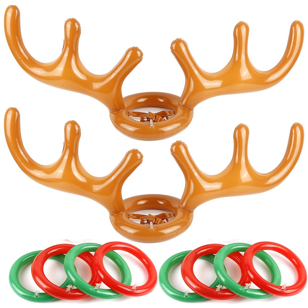 Jeu de Lancer de Bois de Renne Gonflables, Jeu de Lancer d'Anneaux Jeu de Lancer de Bois de Renne Gonflables, Jeu de Lancer d'Anneaux