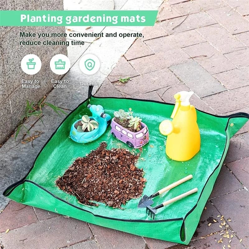 Tapis De Rempotage Pliable Vastsea 75x75cm Vert - Tapis Jardinage Imperméable Pour Plantes