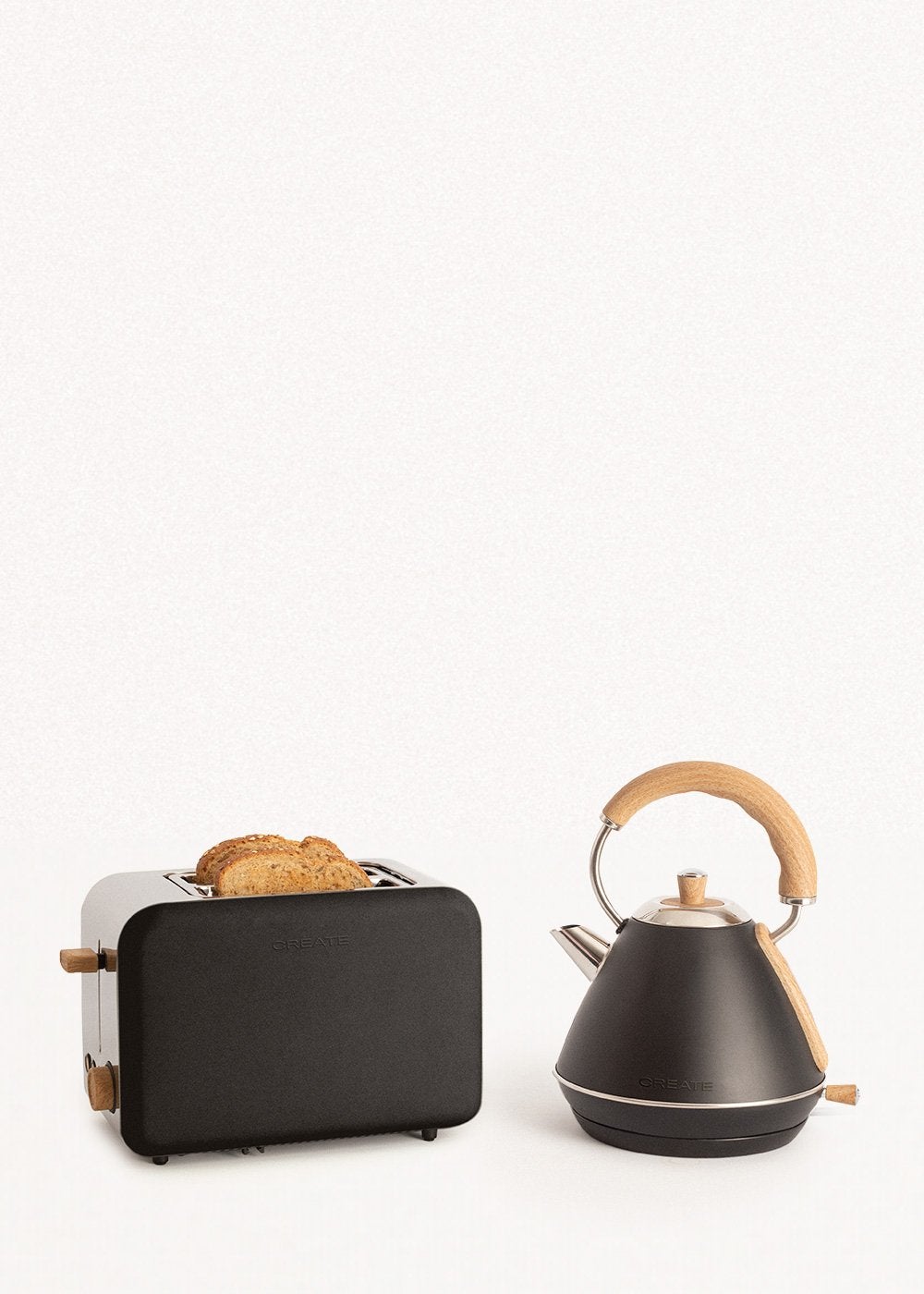 CREATE - Pack grille-pain TOAST RETRO + bouilloire KETTLE RETRO - Noir - 2
