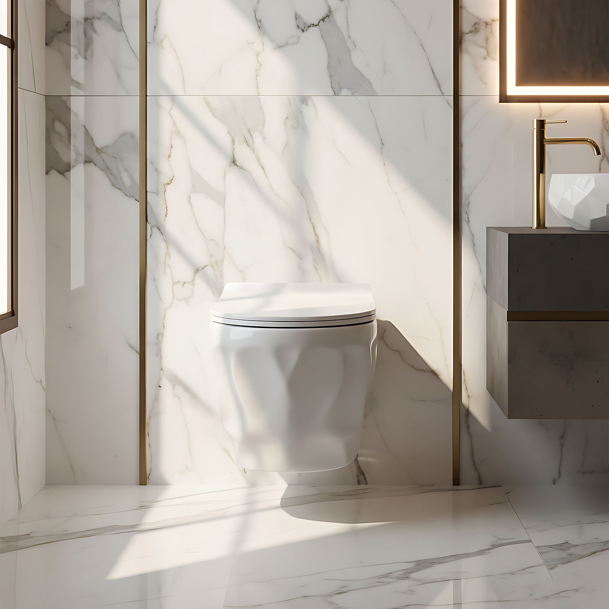 CUVETTE WC SUSPENDUE REA GUSTAVO RIMLESS WHITE - 6