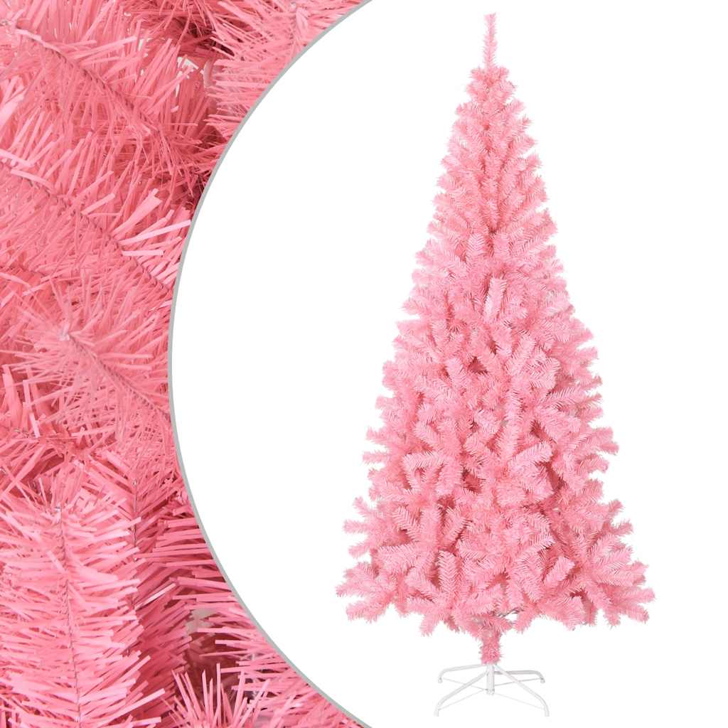 Árvore de Natal artificial com suporte em PVC rosa 180 cm - COMFORTXL - 2