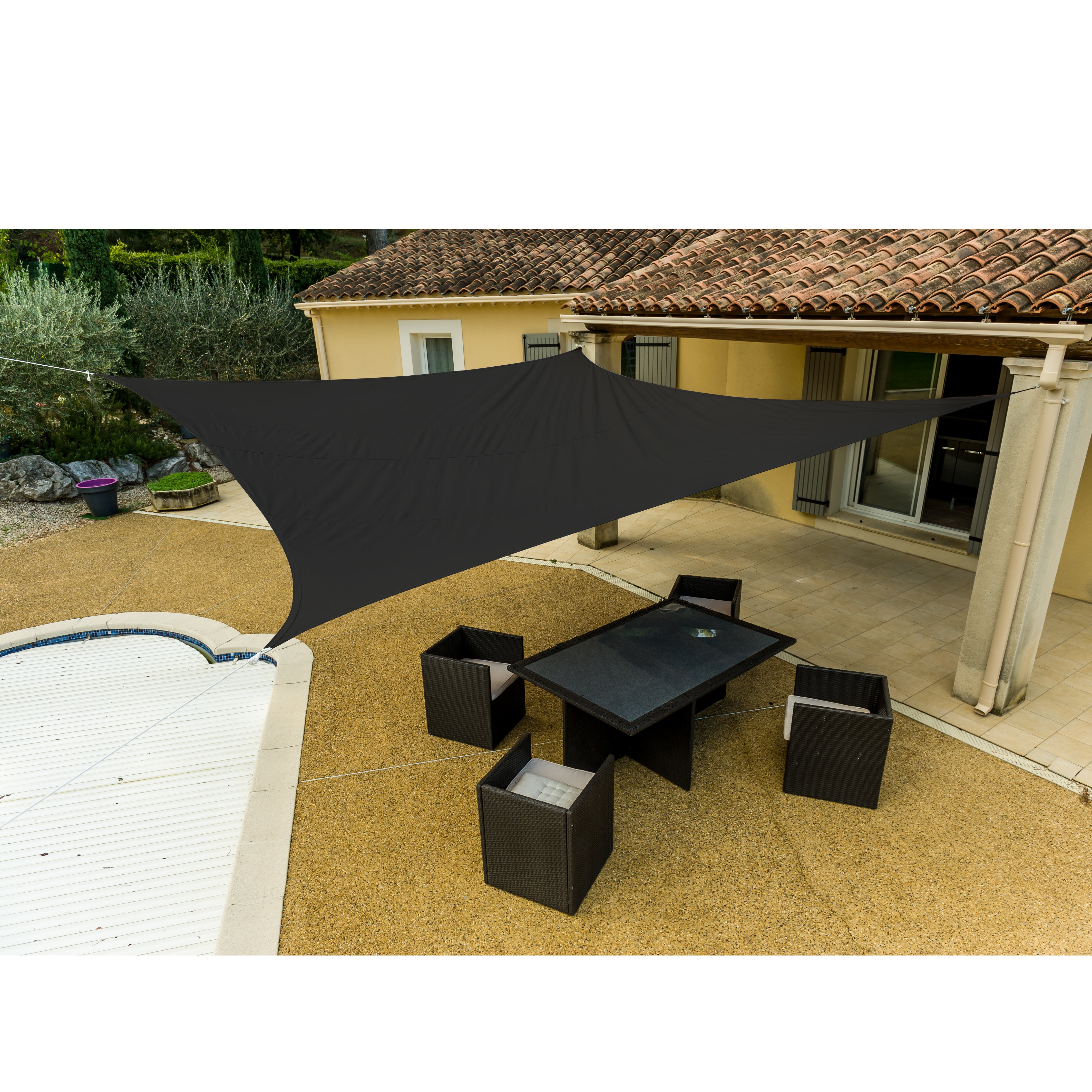 Voile d'ombrage rectangulaire 3x4m grise | Leroy Merlin