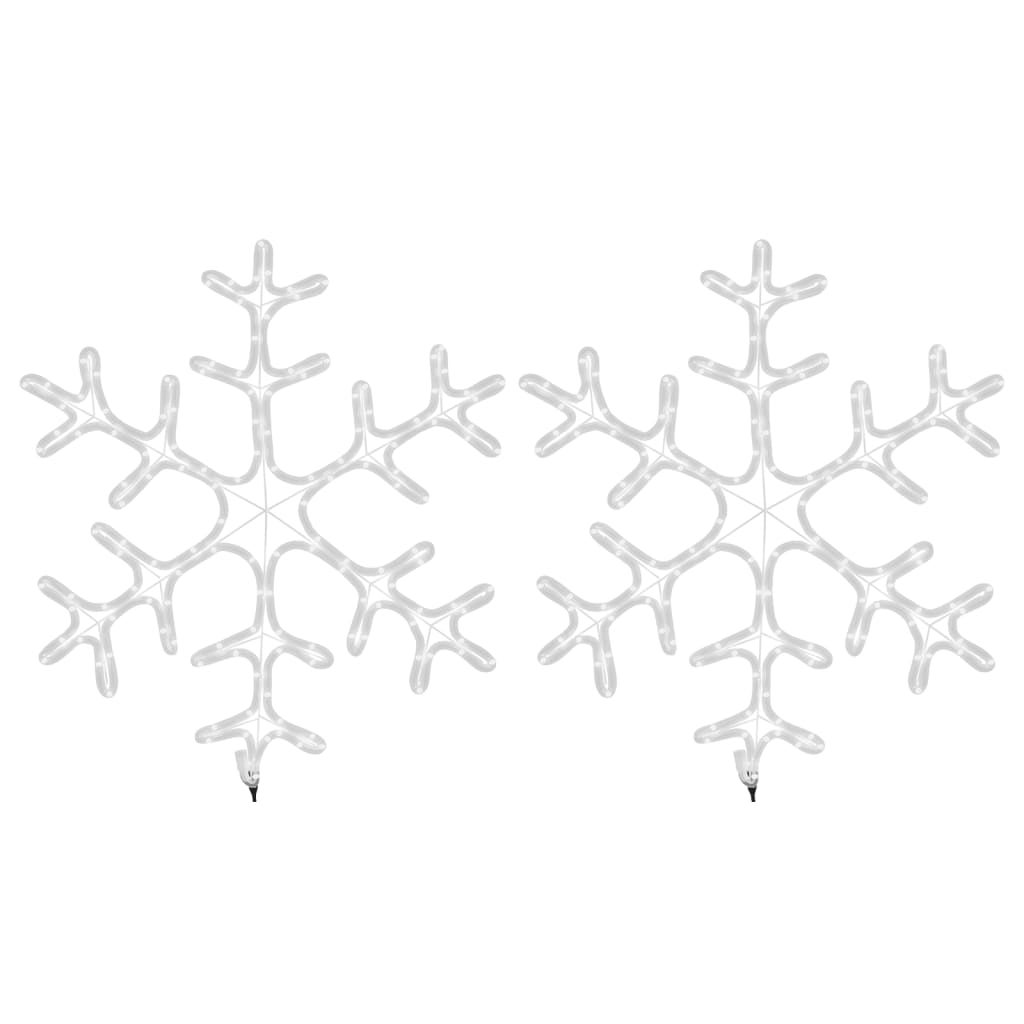 vidaXL Figura Natalizia Fiocco di Neve LED 2 pz Bianco Caldo 59x59 cm - 2