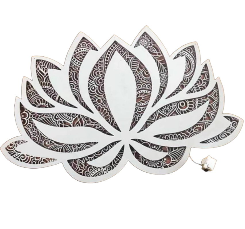 Lampa ścienna LED Lotus do sypialni, z relaksującą atmosferą, idealna do salonu lub pokoju do jogi.