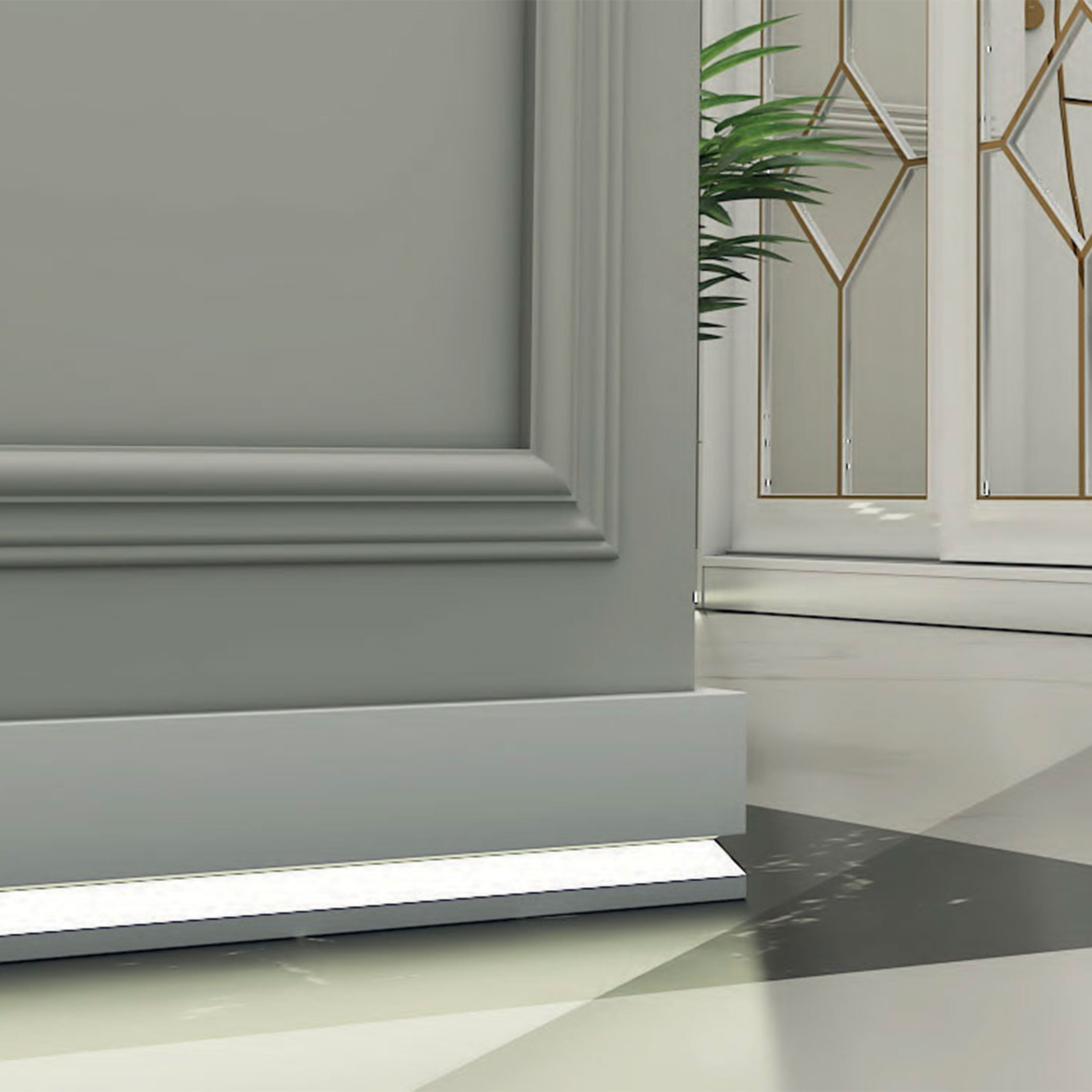 Plinthe encastrée LED CARRÉE en FeelingWood-HD POLYMERS 100x18mm - BLANC (prix au mètre linéaire) - 3