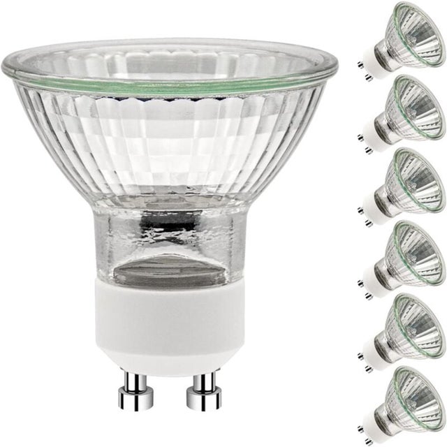 Bombillas GU10 50W, Bombillas halógenas GU10, Bombilla halógena AC 230V 50W, Blanco cálido, Paquete de 6