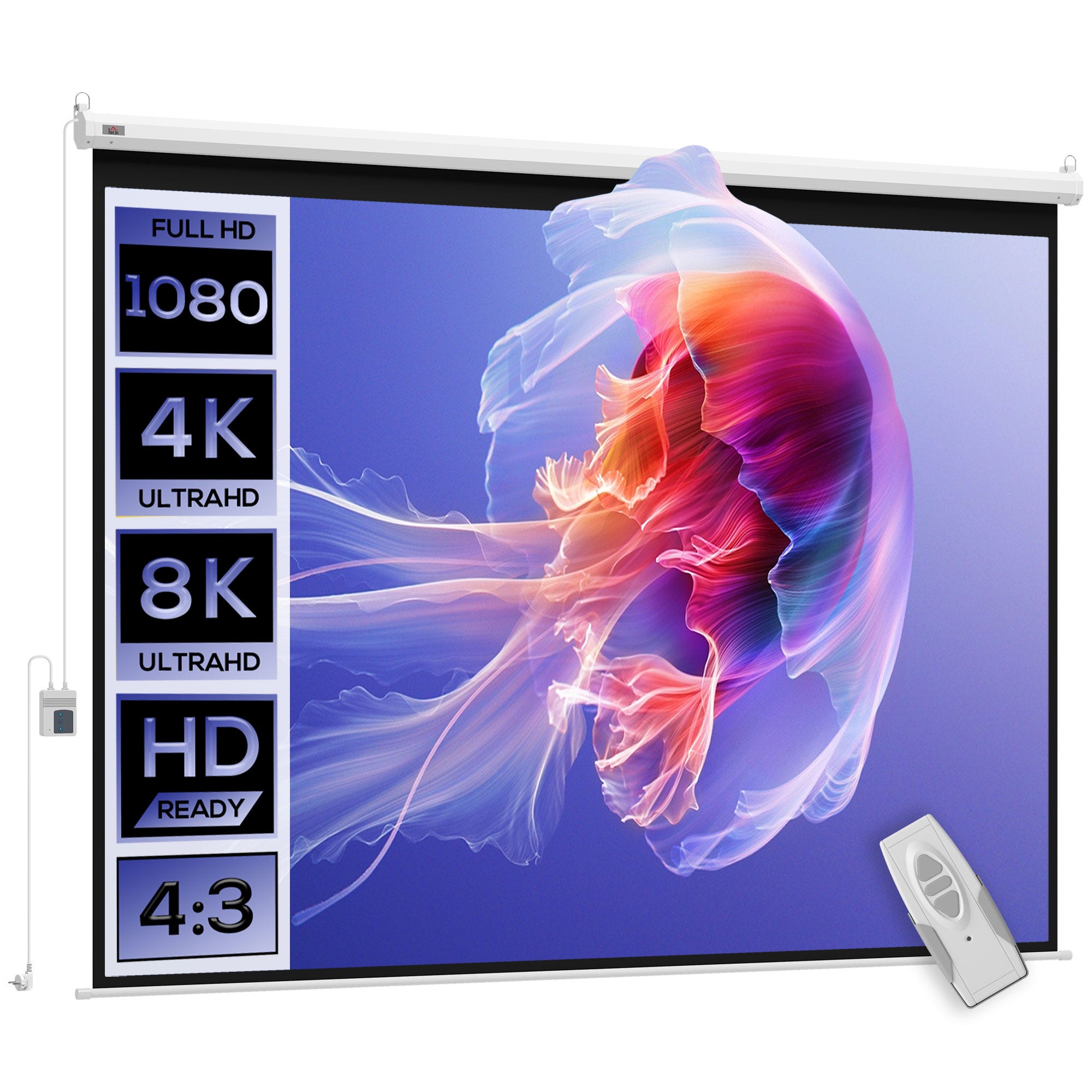 cran De Vid oprojecteur De 84 Pouces Format 4 3 4K HD Motoris Et cran-de-vid-oprojecteur-de-84-pouces-format-4-3-4k-hd-motoris-et