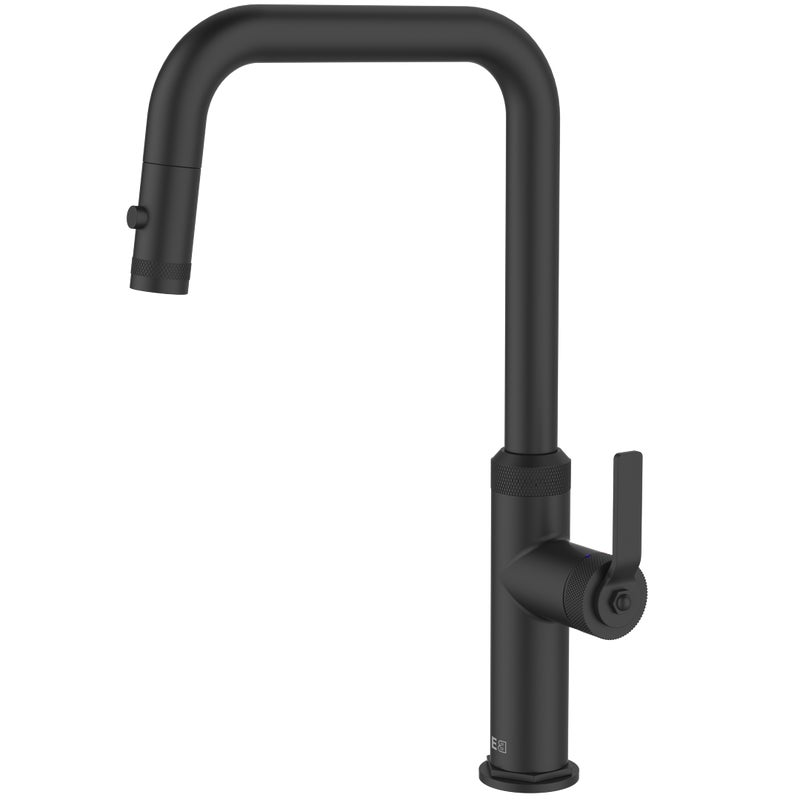 Bateria zlewozmywakowa z wyciąganą wylewką czarny matowy