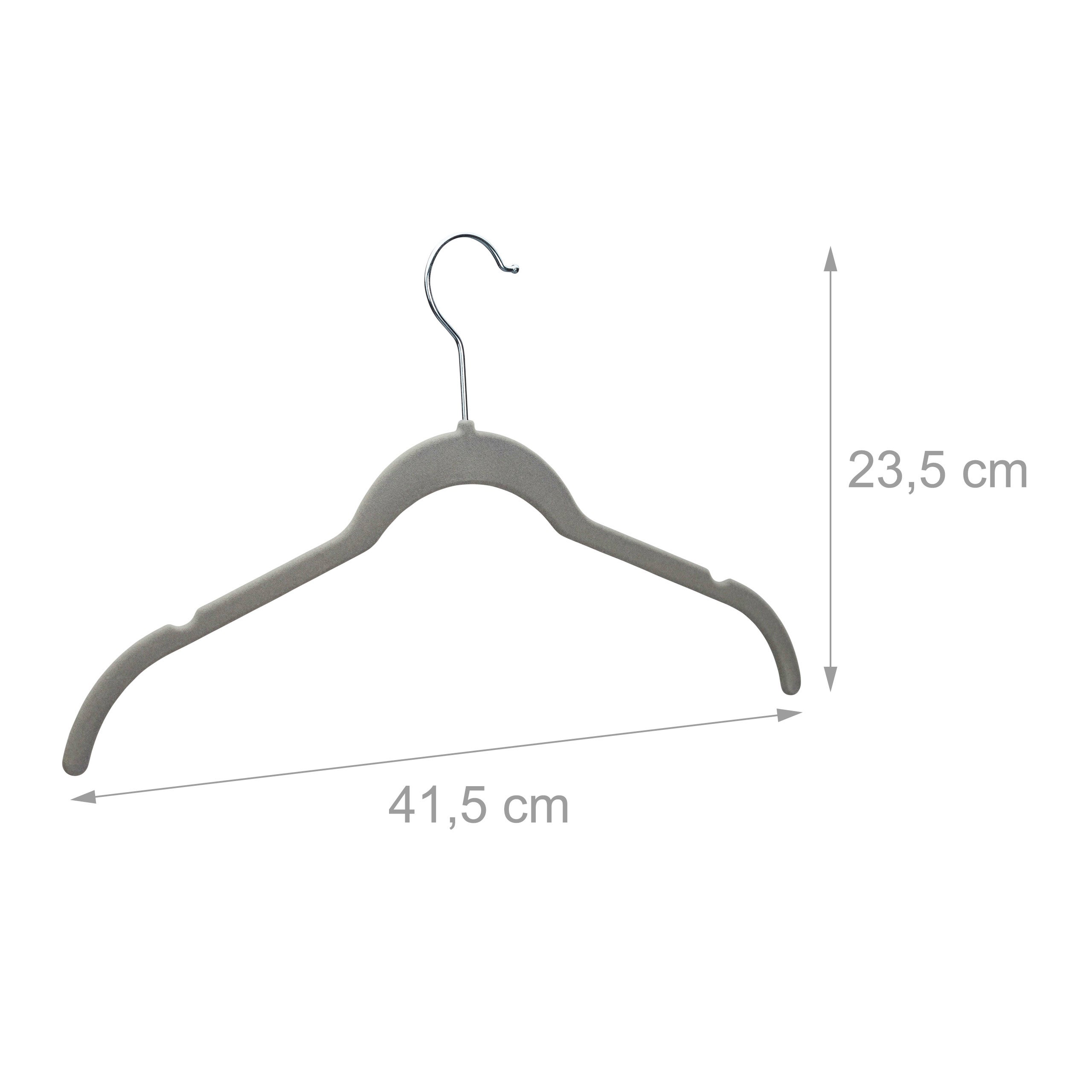 Set da 100 Grucce in Velluto, Sottili e Salvaspazio, Antiscivolo, Gancio Girevole a 360°, Camicie, Pantaloni, Grigie - 5