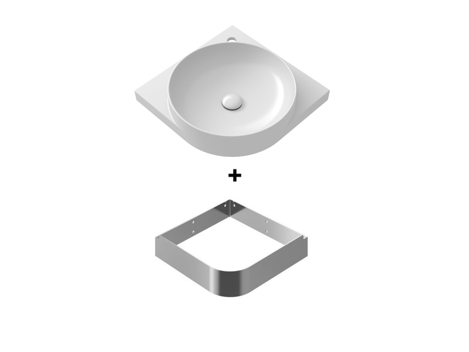 RAVAK SET Lavabo d'angle Yard 450C + console inox | Leroy Merlin