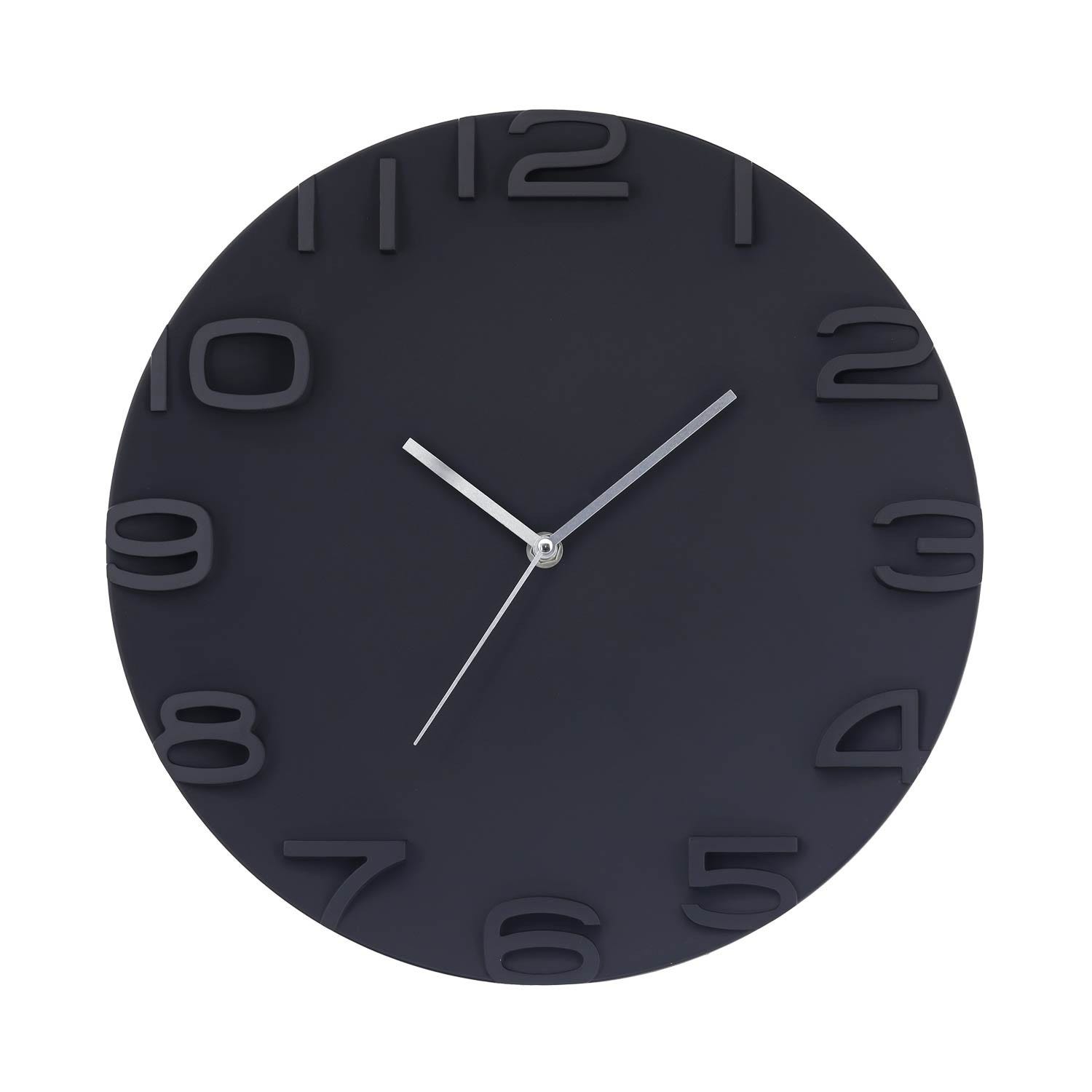 Horloge murale noire et argent Horloge murale noire et argent