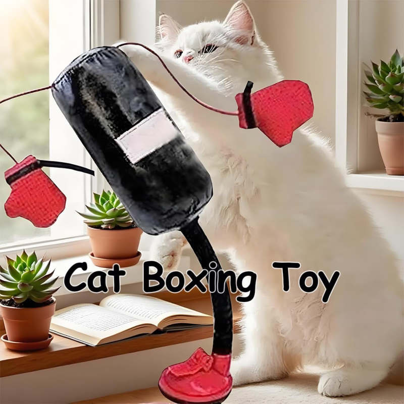 Saco de pancada interativo para gatos com ventosa, brinquedo de boxe para gatinhos. - 2