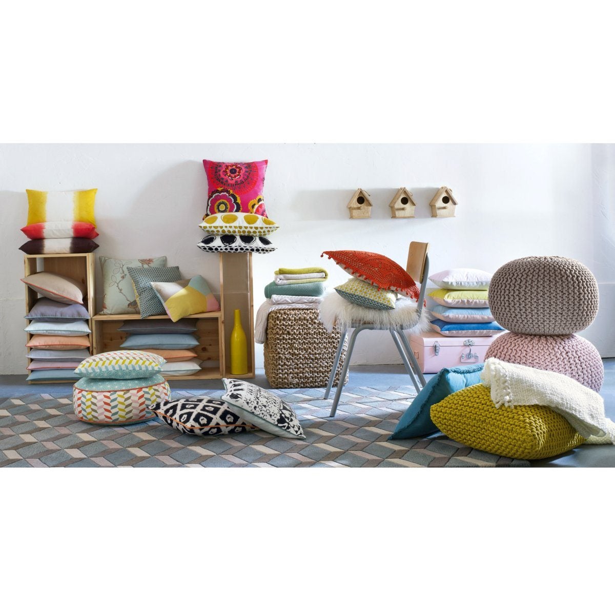 Pouf rond en jute tressé BISHO - Beige naturel - taille unique - 5