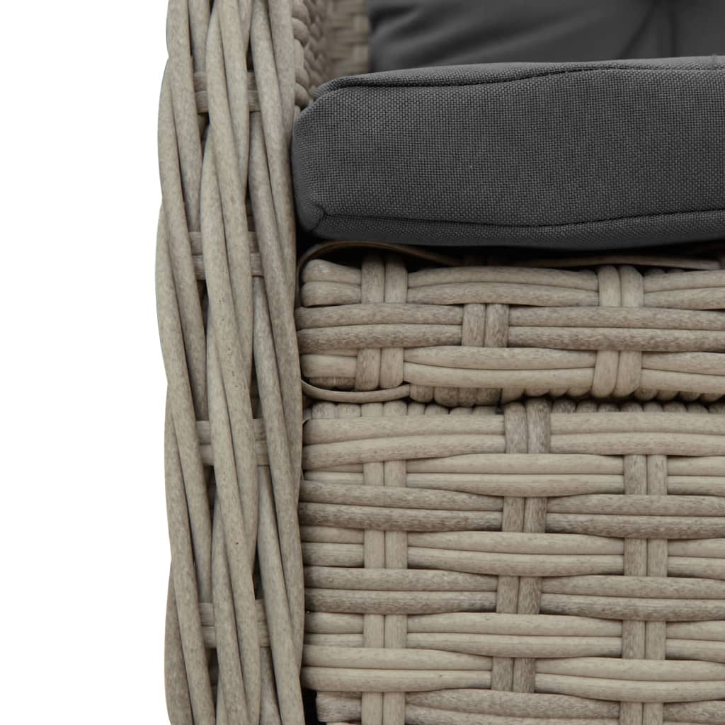 Salon bas de jardin en Rattan synthétique Gris 2 personnes - 6
