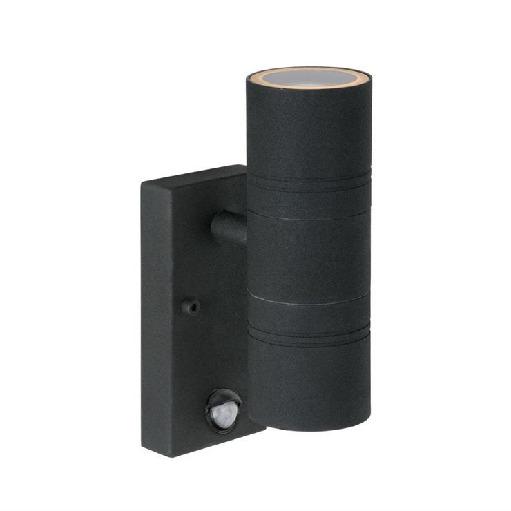 Kinkiet zewnętrzny z czujnikiem ruchu ARNE-LED czarny 2xGU10x5W wym:22,5x6,3x12cm IP44 Lucide