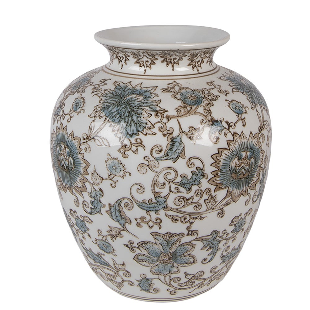 Clayre & Eef Vase Ø 22x25 cm Blanc Bleu - 3