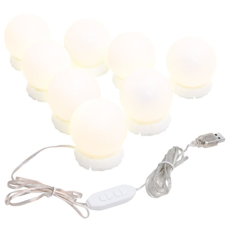Lampe de miroir avec 8 ampoules LED Blanc chaud et blanc froid - 2