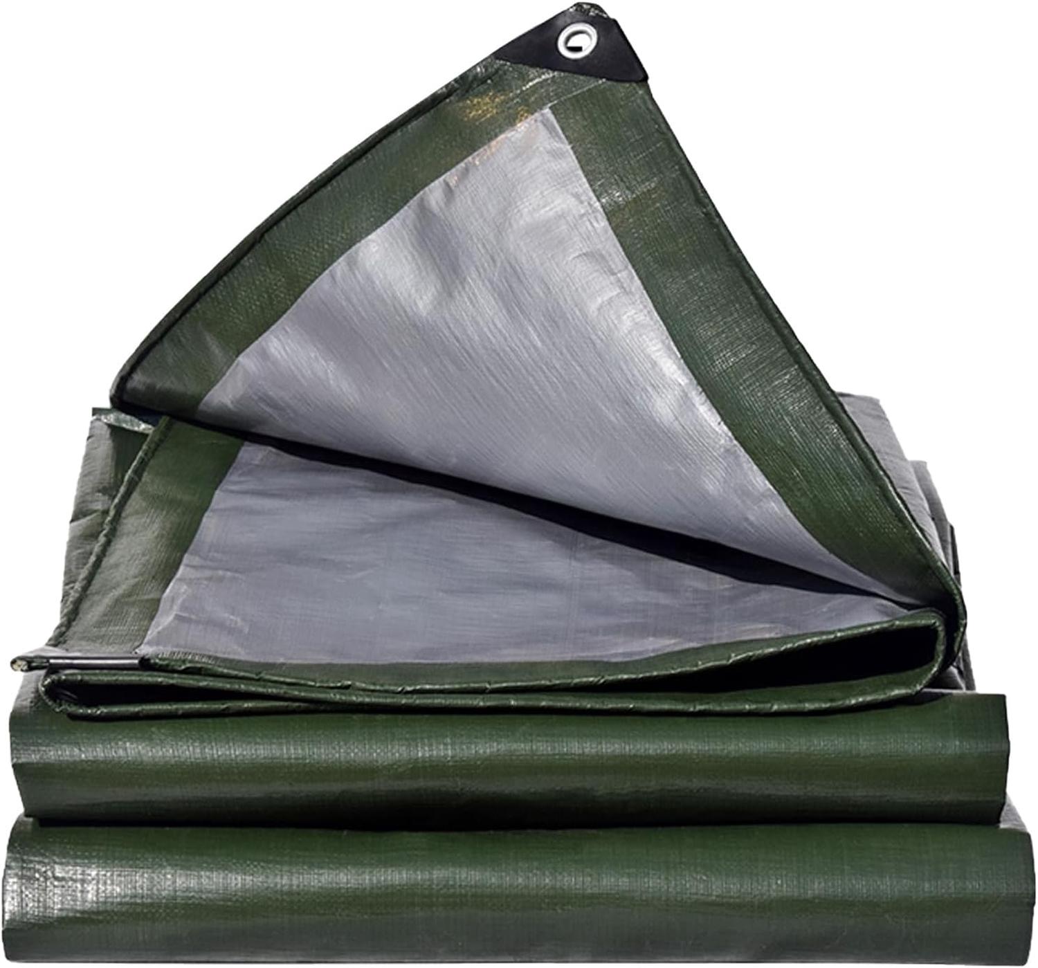 Bâche 2x4m bâche Vert/Argent bâche imperméable avec Oeillets bâche de ...