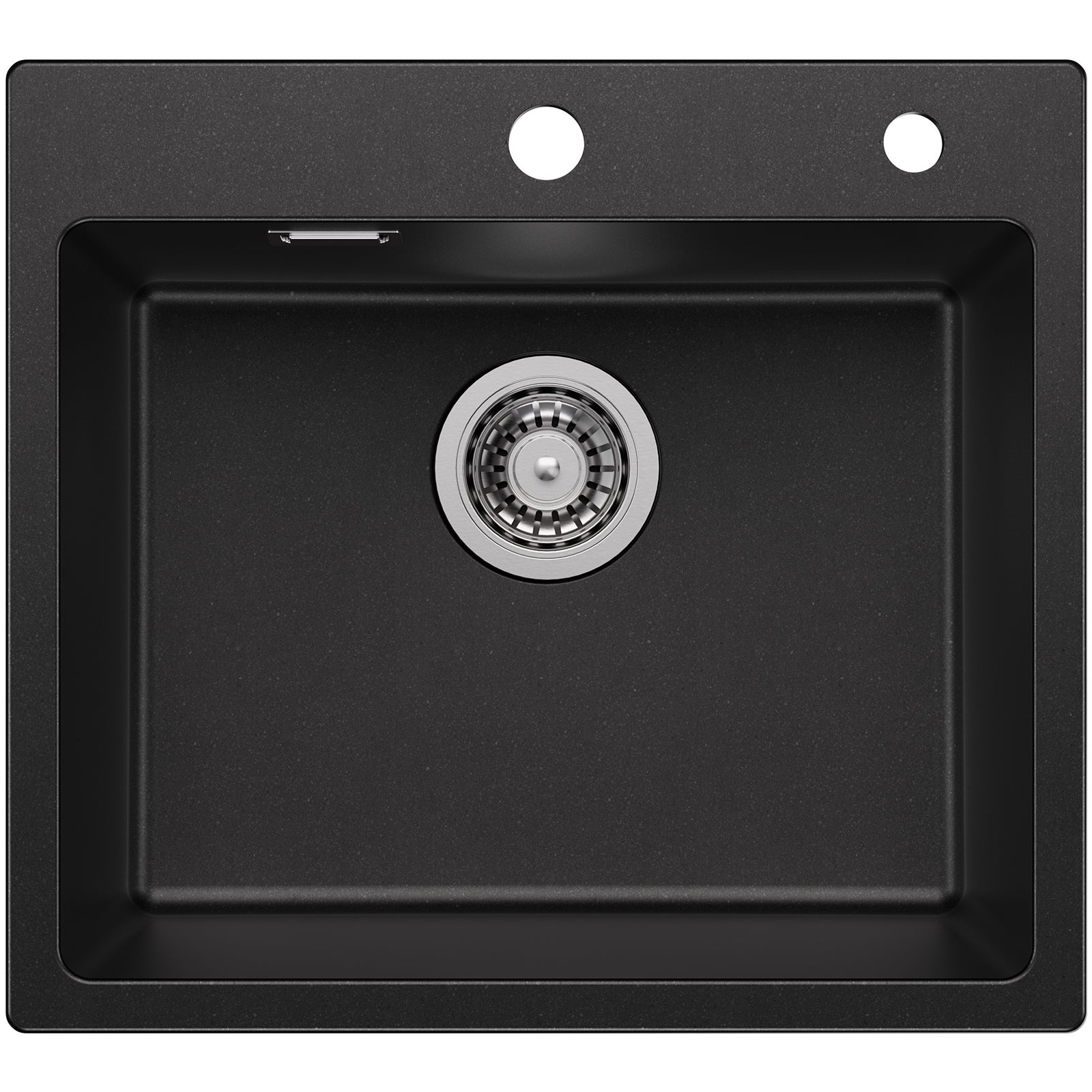 Fregadero de cocina Auralum max 50x45cm en granito Fregadero de 1 seno en fregadero sobre encimera negro - 4