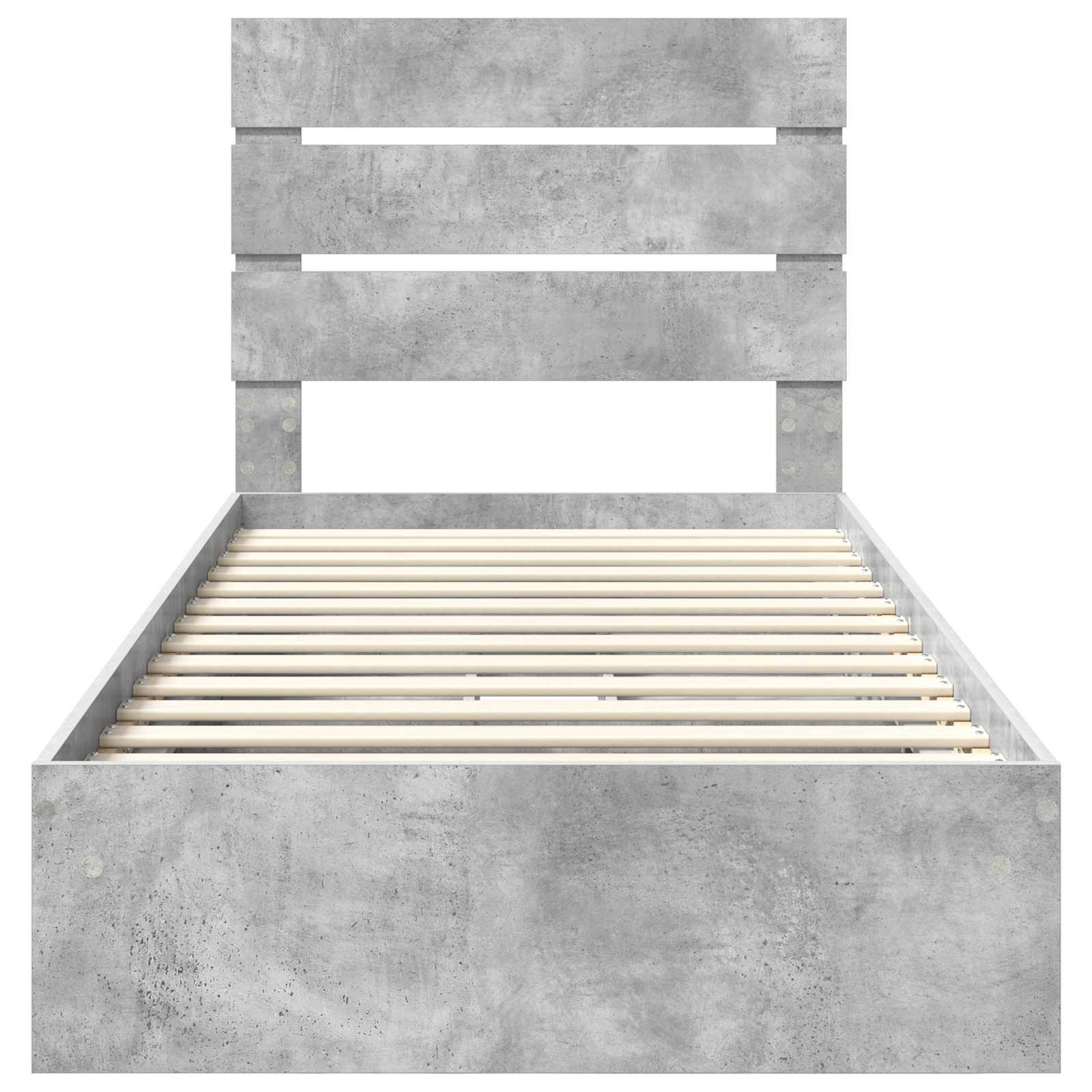 Lit de rangement Gris béton 90 x 190 cm panneau de bois - 8