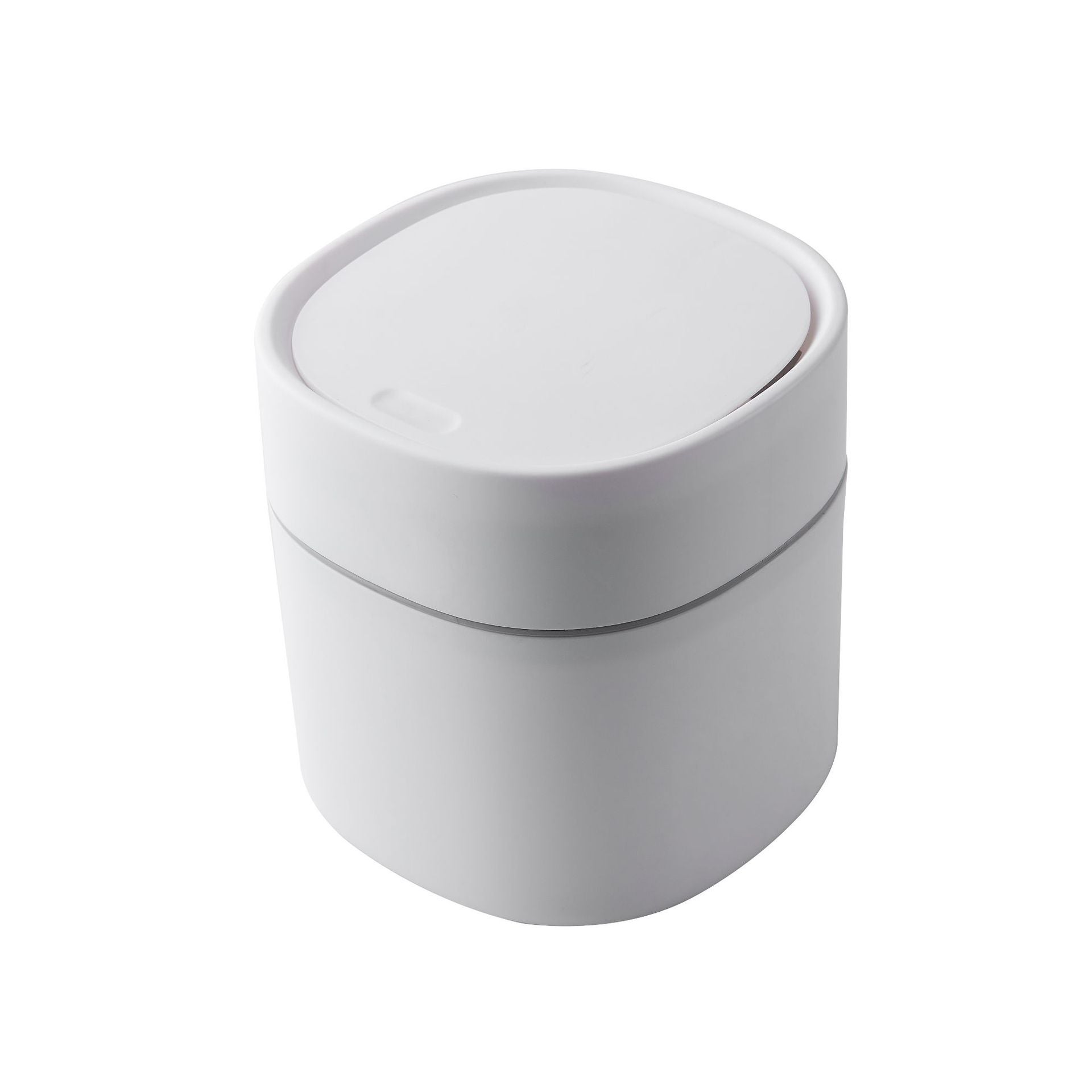 Mini Poubelle De Table Avec Couvercle - Petit Format, Plastique, Pour Bureau, Coiffeuse, Chambre (Blanc) - 5
