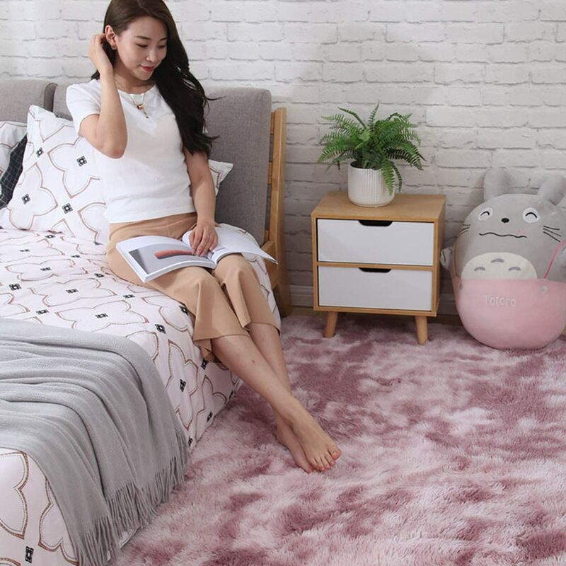 Tapis de Salon Shaggy 160 x 230cm en Peluche Rose Fibre de Polypropylène Souple Tapis Antidérapante tapis de chambre - 4