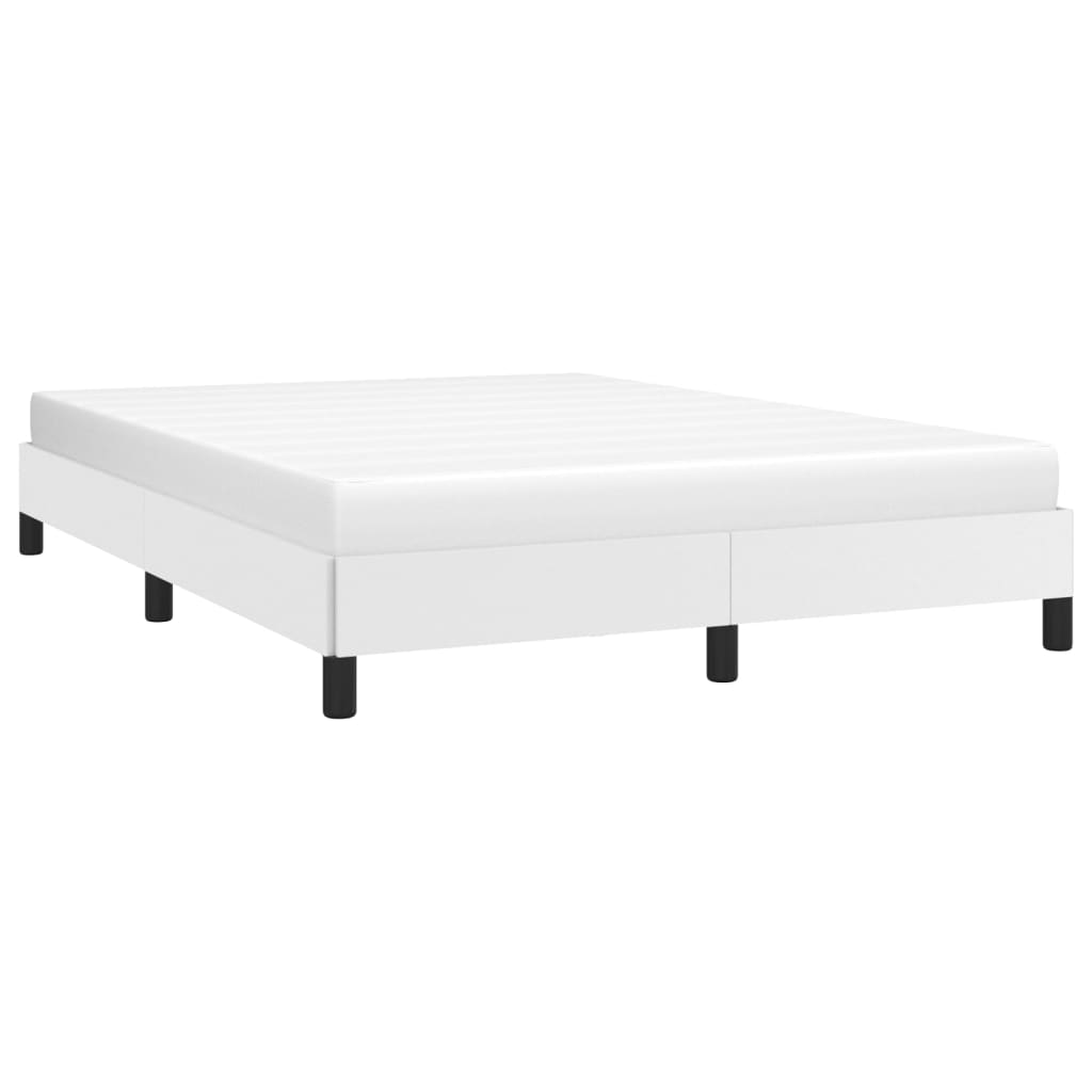Cadre de lit sans matelas blanc 140 x 190 cm similicuir - 3