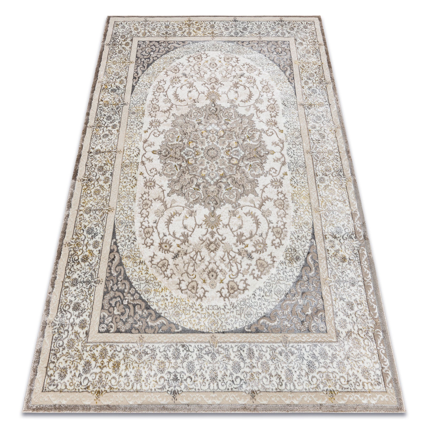 Dywan BLISS Z204AZ128 krem / beż - Ramka, ornament, nowoczesny, strukturalny 160x220 cm
