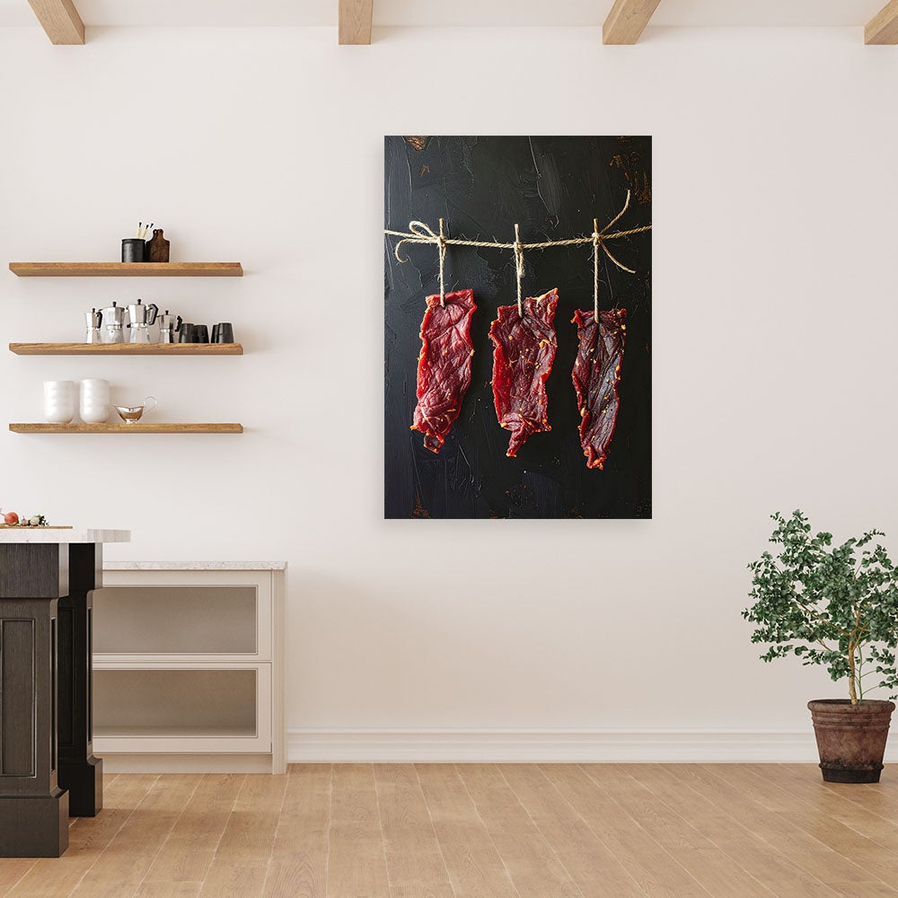 Obraz do kuchni restauracji baru jadalni, Wisząca sucha wołowina 40x60 - 2