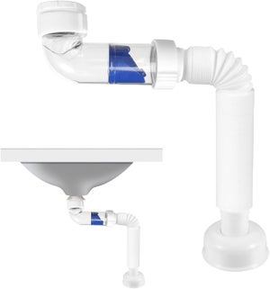 Tubo Scarico Flessibile Bächlein Per Lavabo - G1 1/4, Estensibile 320-880mm, Sifone Antiodore - Foto 4