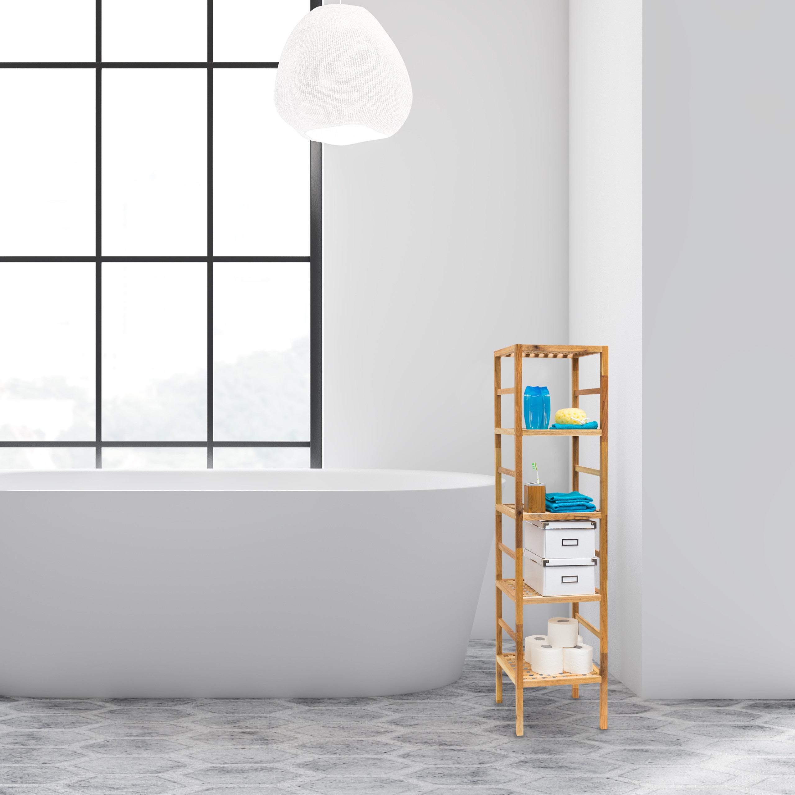 Mobiletto Da Bagno Relaxdays Con 3 Cestini Pieghevoli – In Legno, 65x28x25.5 Cm, Salvaspazio, Colore Beige Naturale