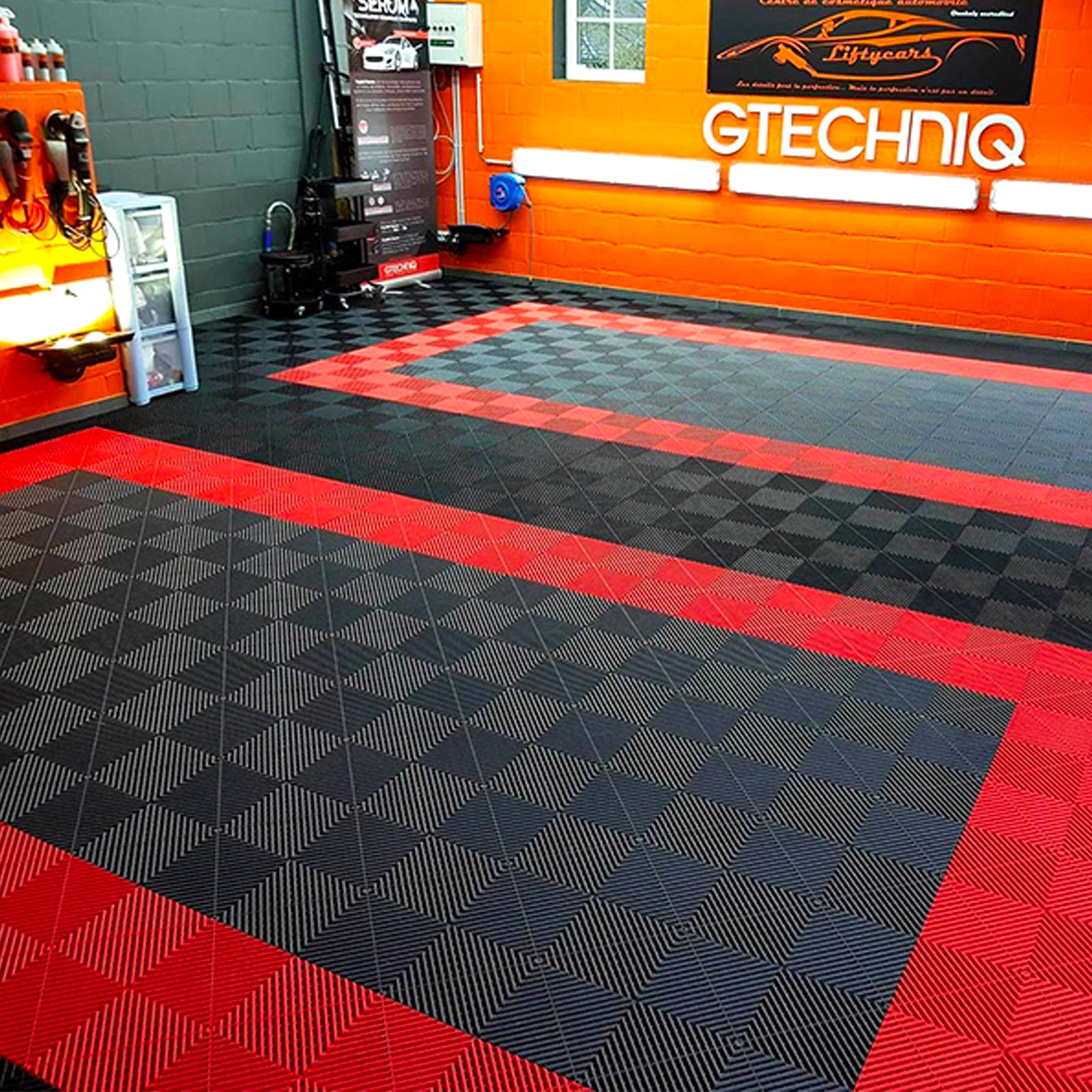 Lot de 1 m² - MOSAIK AERO Dalles clipsables ajourées pour Garage-Atelier-Showroom - Noir - 6