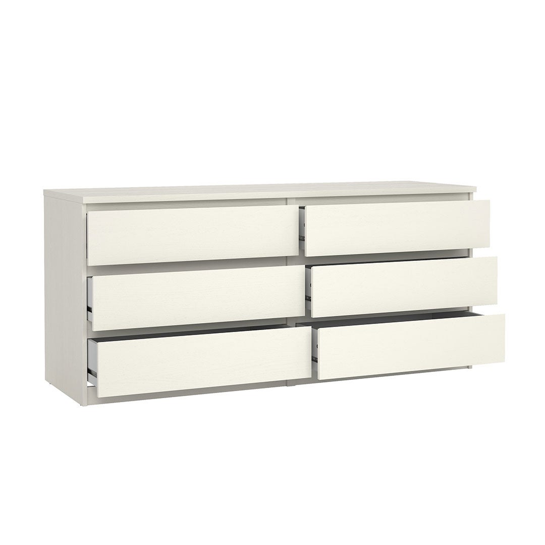 Noulan commode 6 tiroirs décor chêne blanc. - 3