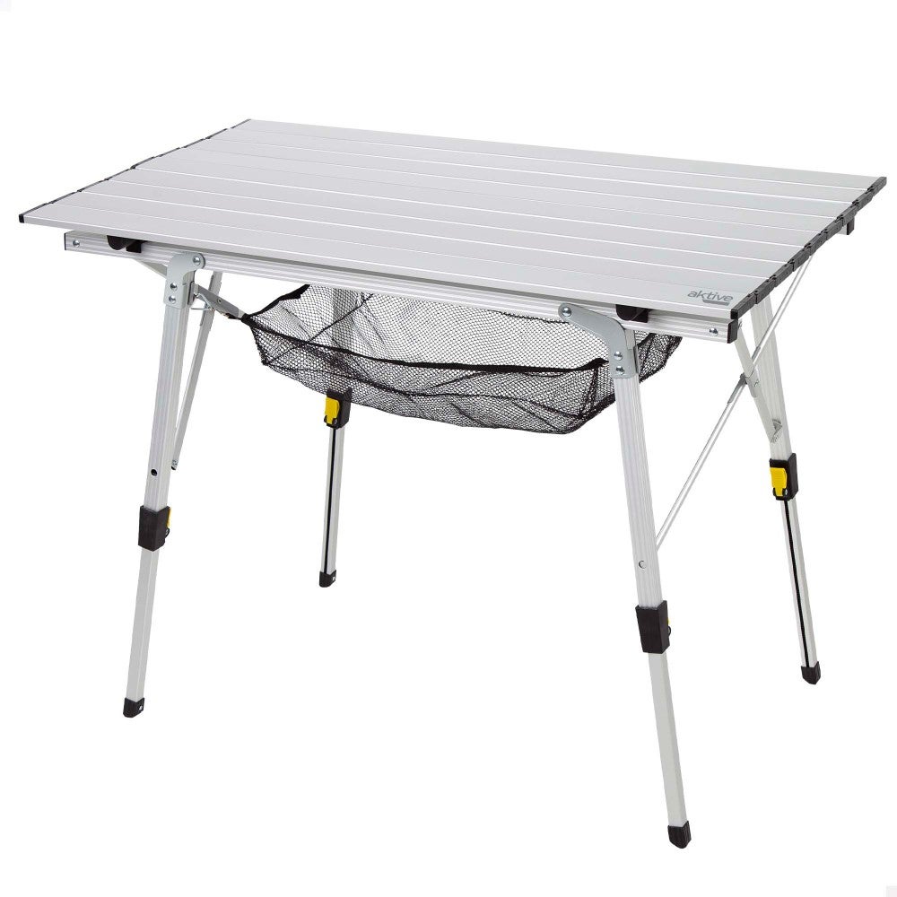 Aktive mesa plegable camping aluminio antideslizante y desmontable altura ajustable c/red auxiliar